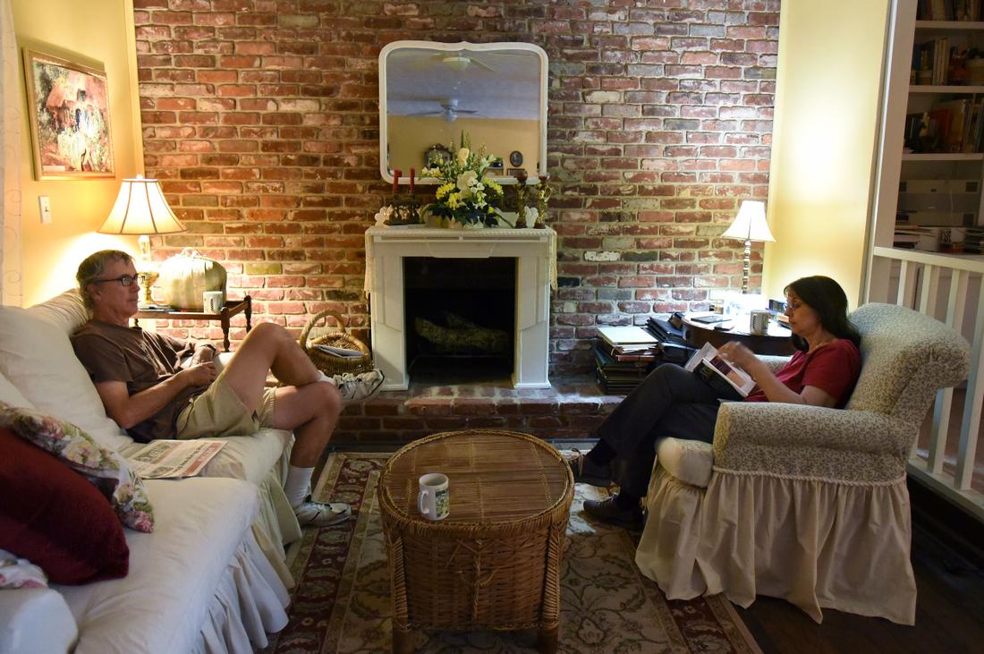 Cathy Palmer and her husband Tim Palmer enjoy their afternoon at their home in Stone Mountain on Tuesday, June 9, 2015 HYOSUB SHIN / HSHIN@AJC.COM